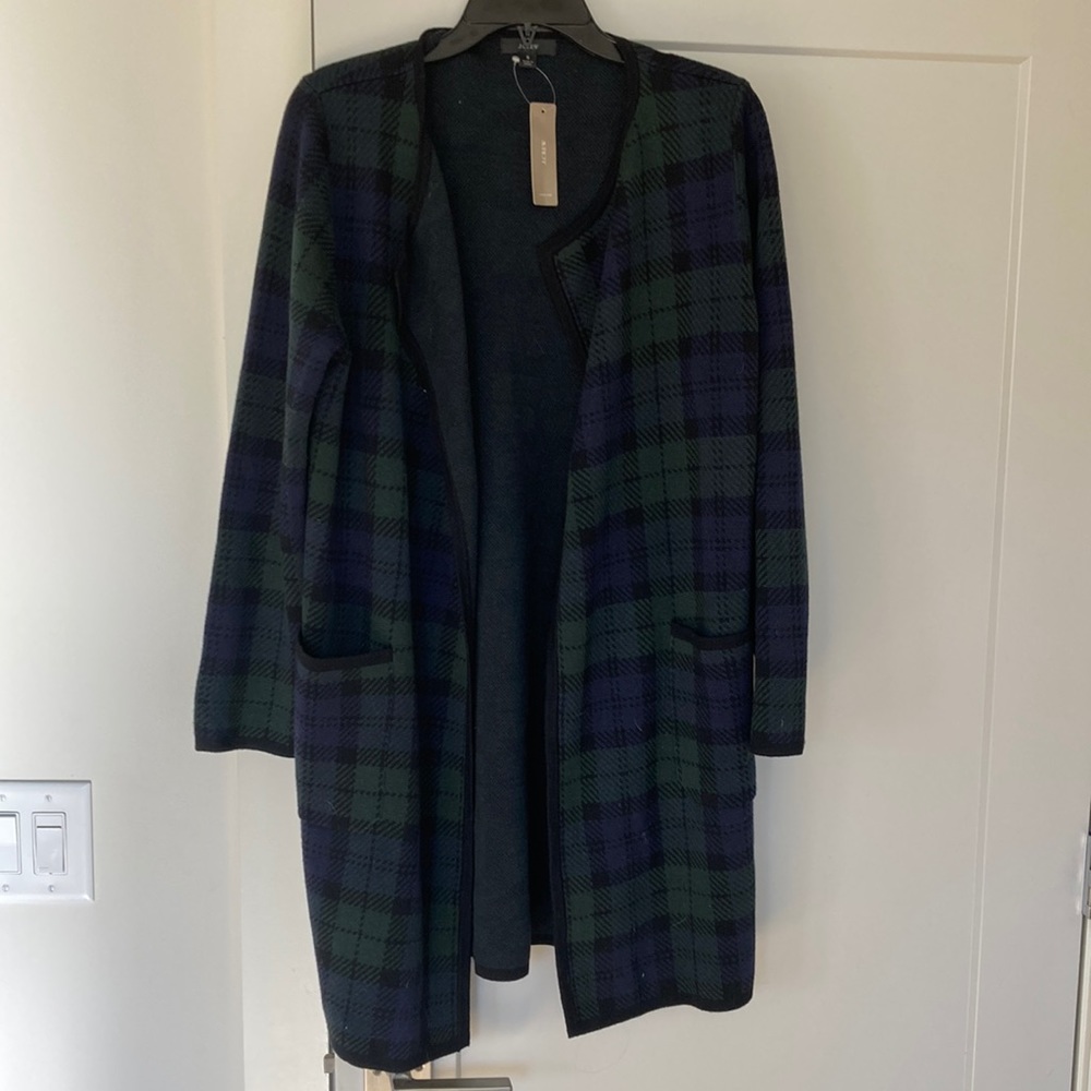 Plaid J Crew Sweater Coat